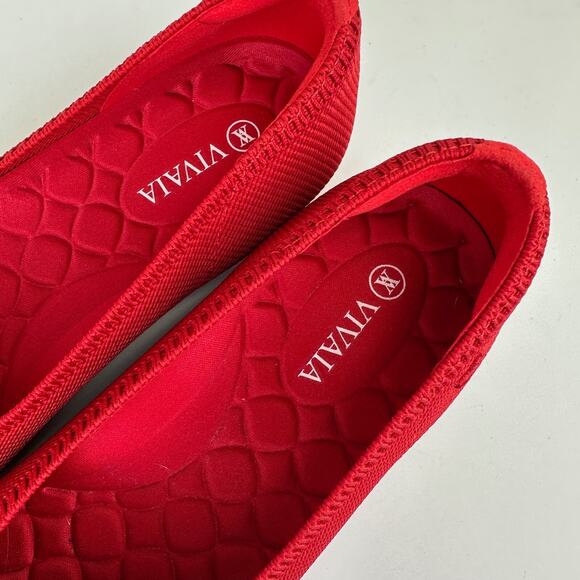 Vivaia Lightweight Almond Toe Ballet Flats Ruby Red Comfort Shoe EU 38.5 US 7.5‎ - Picture 9 of 9
